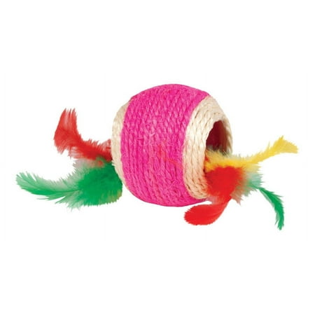 UPC: 0816619015119 | Kylies Brights Assorted Jute Ball with Feather Cat Toy Large 1 pk