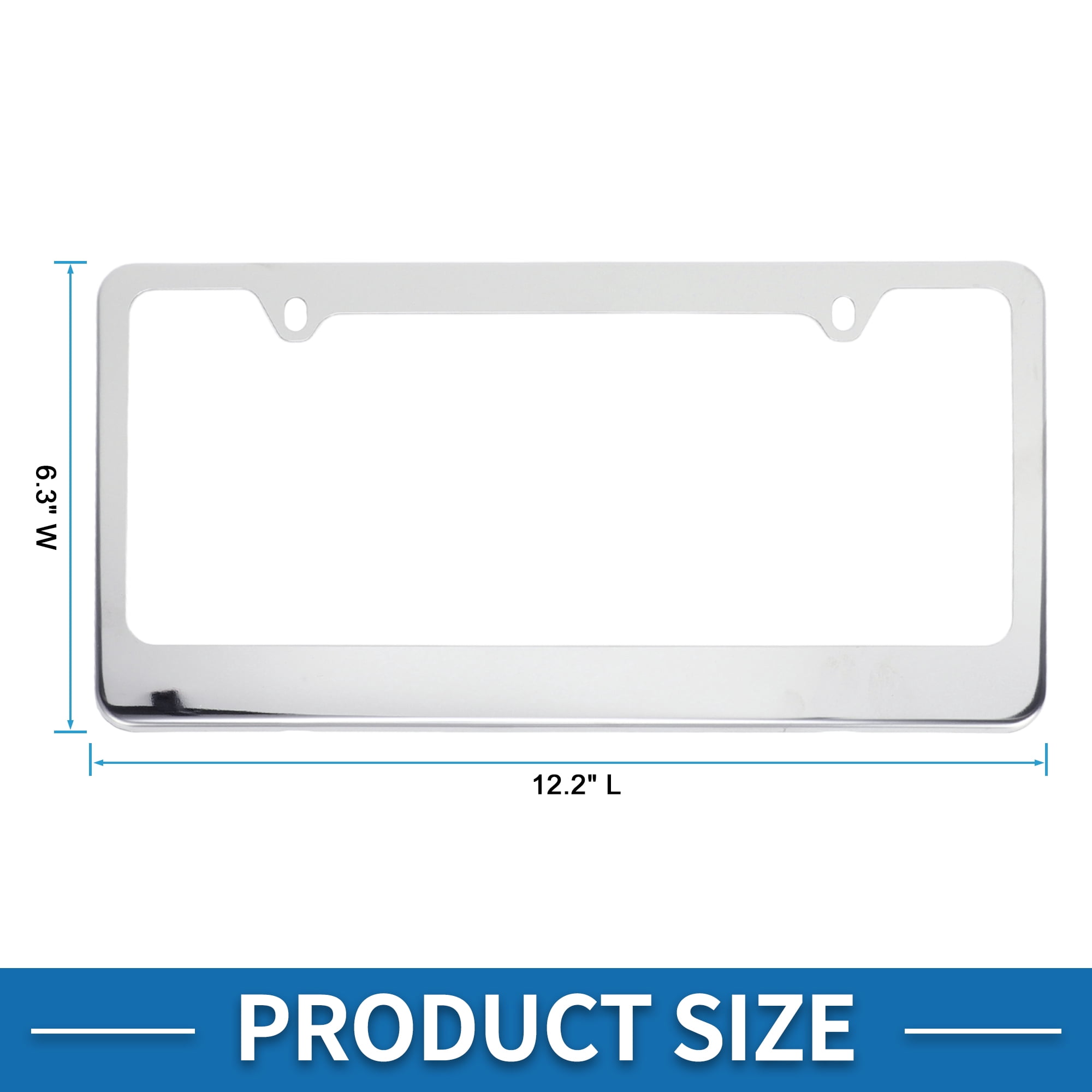 Unique Bargains Stainless Steel License Plate Holder Durable Mirror Polished Silver Tone