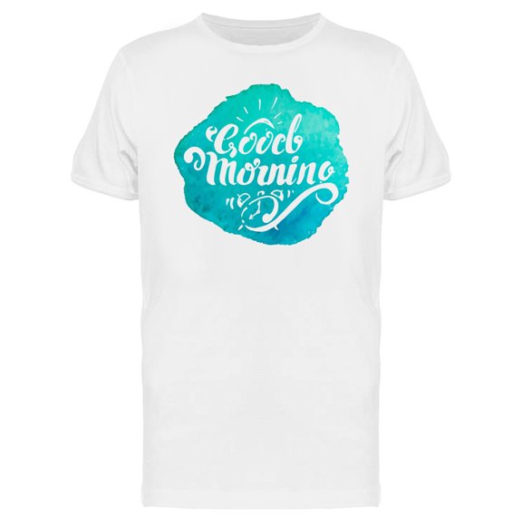 Good Morning Watercolor Swirl Tee Men's -Image by Shutterstock
