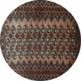 thumbnail image 1 of Ahgly Company Machine Washable Indoor Round Southwestern Light Blue Country Area Rugs, 3' Round, 1 of 4