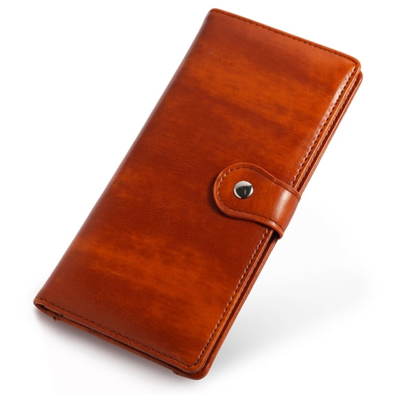 Duryarhall Ultra-thin Long Wallet RFID Blocking Vegan Leather Clutch With Zipper Pocket
