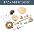 thumbnail image 5 of Wowow Wall Mount Single Handle 7-Spray Shower Faucet 1.8 GPM with 12 in. Round Shower Head and Handheld Shower in Gold, 5 of 6