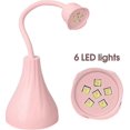 thumbnail image 4 of Mini secador de uñas portátil, lámpara de uñas LED UV recargable inalámbrica de 18 W con cable USB (rosa), 4 of 5