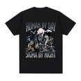 thumbnail image 2 of Camiseta con estampado de lobo divertido para hombres y mujeres, camisa de manga corta de algodón, informal, de gran tamaño, ropa de calle Unisex, 2 of 5
