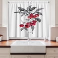 thumbnail image 2 of Ambesonne Rowan Kitchen Curtains, Branch of Rowan Art, 55"x45", Grey Red Black, 2 of 3