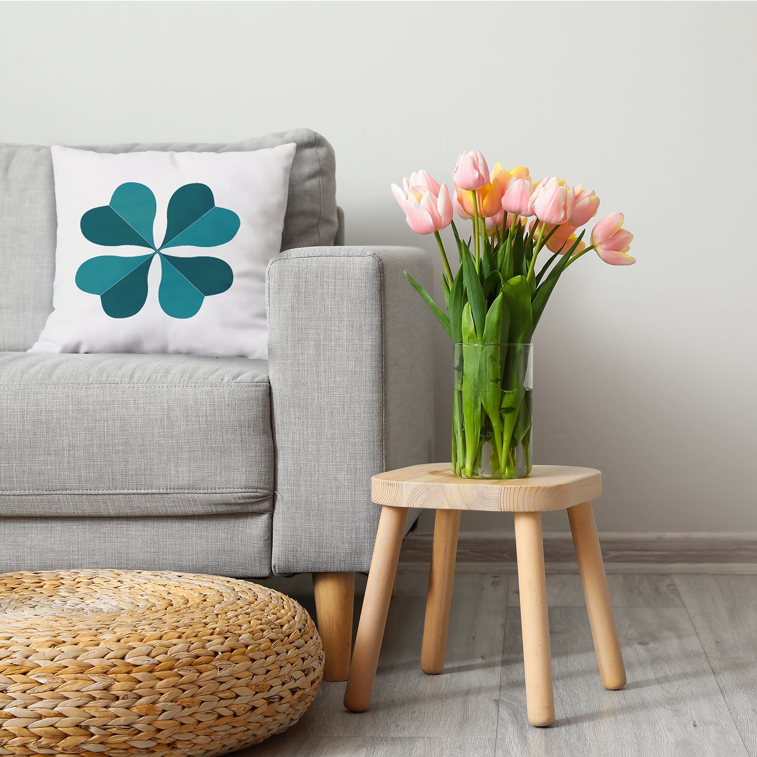 Simply Daisy 26 inch Lucky Clover St. Patrick's Day Decorative Throw Pillow