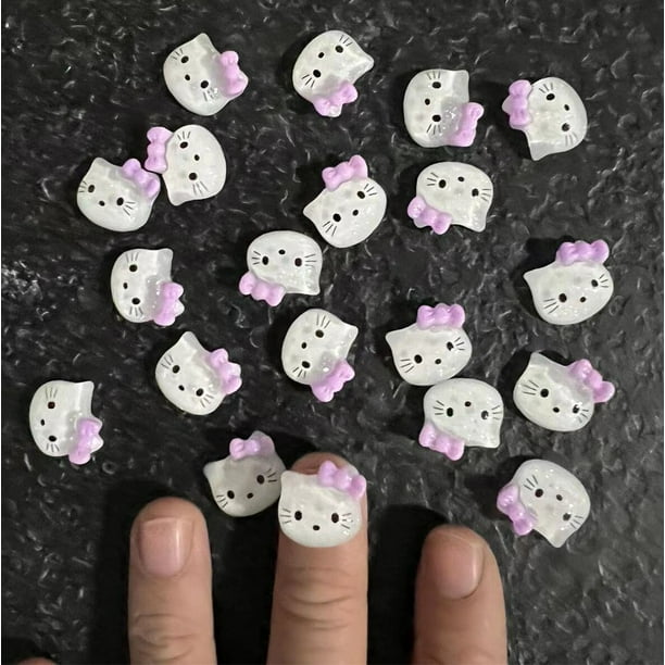 Hello Kitty-dijes de uñas para decoración de puntas de uñas acrílicas, joyería Kawaii para uñas, gemas, funda para teléfono, decoración de Hellokitty