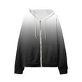 thumbnail image 4 of Scyoekwg Womens Hoodies Coats Zipper Drawstring Hooded Sweatshirt Jackets Loose Casual Long Sleeve Gradient Color Fashion Coats (Gray,M), 4 of 4