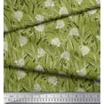 thumbnail image 3 of Soimoi Tissu Viscose Georgette Imprimé Feuilles & Roses Tissu de Couture au Mètre 42 Pouces de Large, 3 of 3