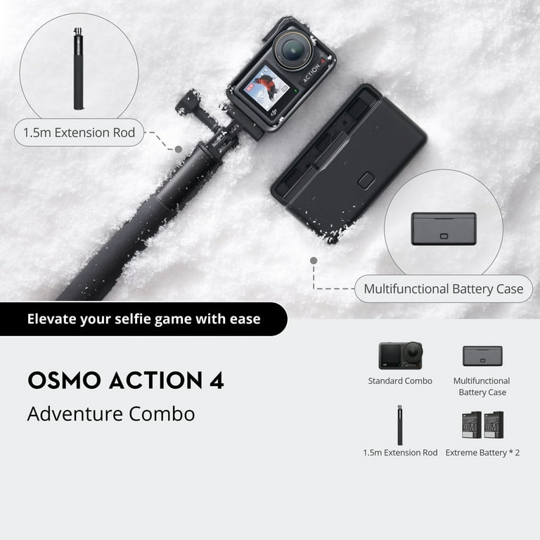  DJI Osmo Action 4 Standard Combo, Waterproof Action
