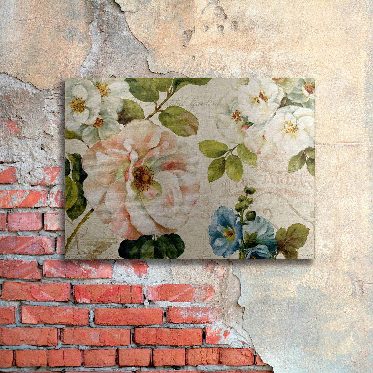 Trademark Fine Art "Les Jardin I" Brushed Aluminum Wall Art Art by Lisa Audit 16x22