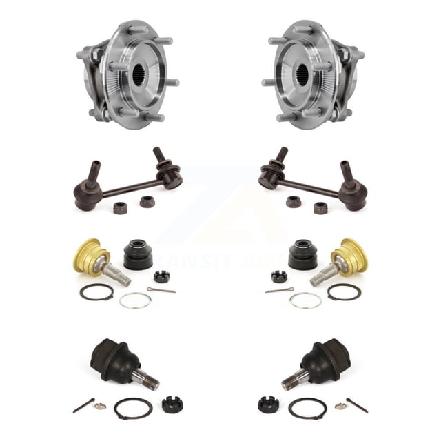 Transit Auto Front Bearing Assembly Suspension Upper Lower Ball Joint & Sway Bar Stabilizer Link Kit (8Pc) for Car Toyota 4Runner FJ Cruiser Lexus GX470 - Left Right Side (Driver Passenger) K7T-110756