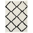 thumbnail image 2 of Well Woven Celina Black Moroccan Shag Diamond Trellis Pattern Area Rug 5x7 (5'3" x 7'3"), 2 of 7