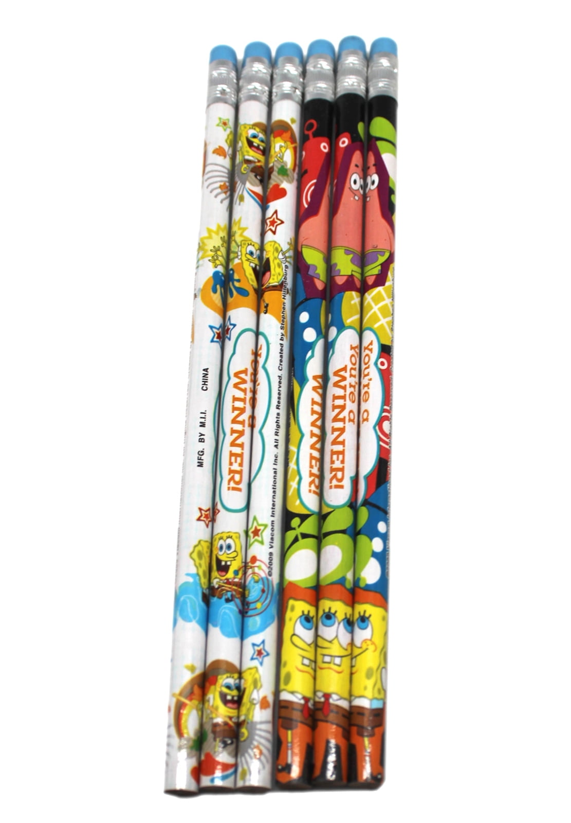 Spongebob Squarepants Assorted Color/Character Pencil Set (6 Pencils