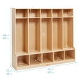 thumbnail image 2 of ECR4Kids 5-Section Coat Locker with Bench and 5 Scoop Front Storage Bins, Kids Furniture, Natural, 2 of 9