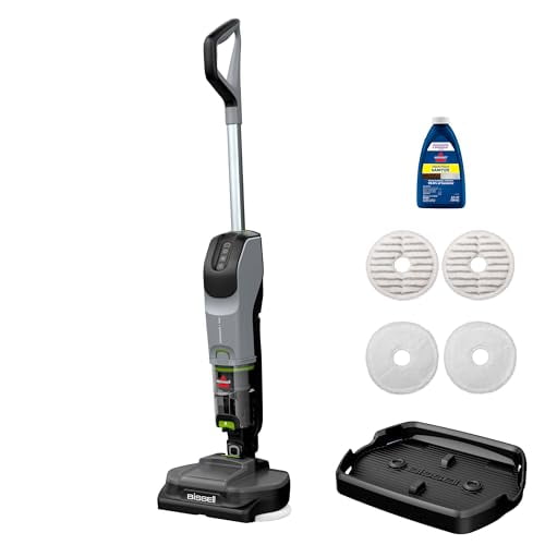 Fregona giratoria inalámbrica para suelos duros y aspiradora Bissell SpinWave