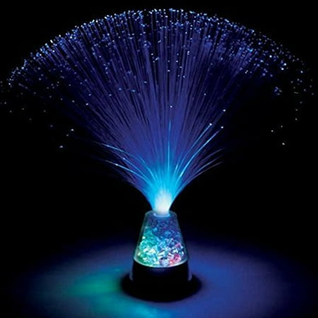 

Moobom 2 Pcs Led Colourful Changing Fiber Optic Lights Fountain Night Lamps With Crystal Base