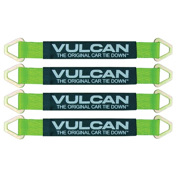 VULCAN Car Tie Down Axle Strap - Wear Pad - 2 inch x 22 inch - 4 Pack - High-Viz - 3300 Lbs SWL