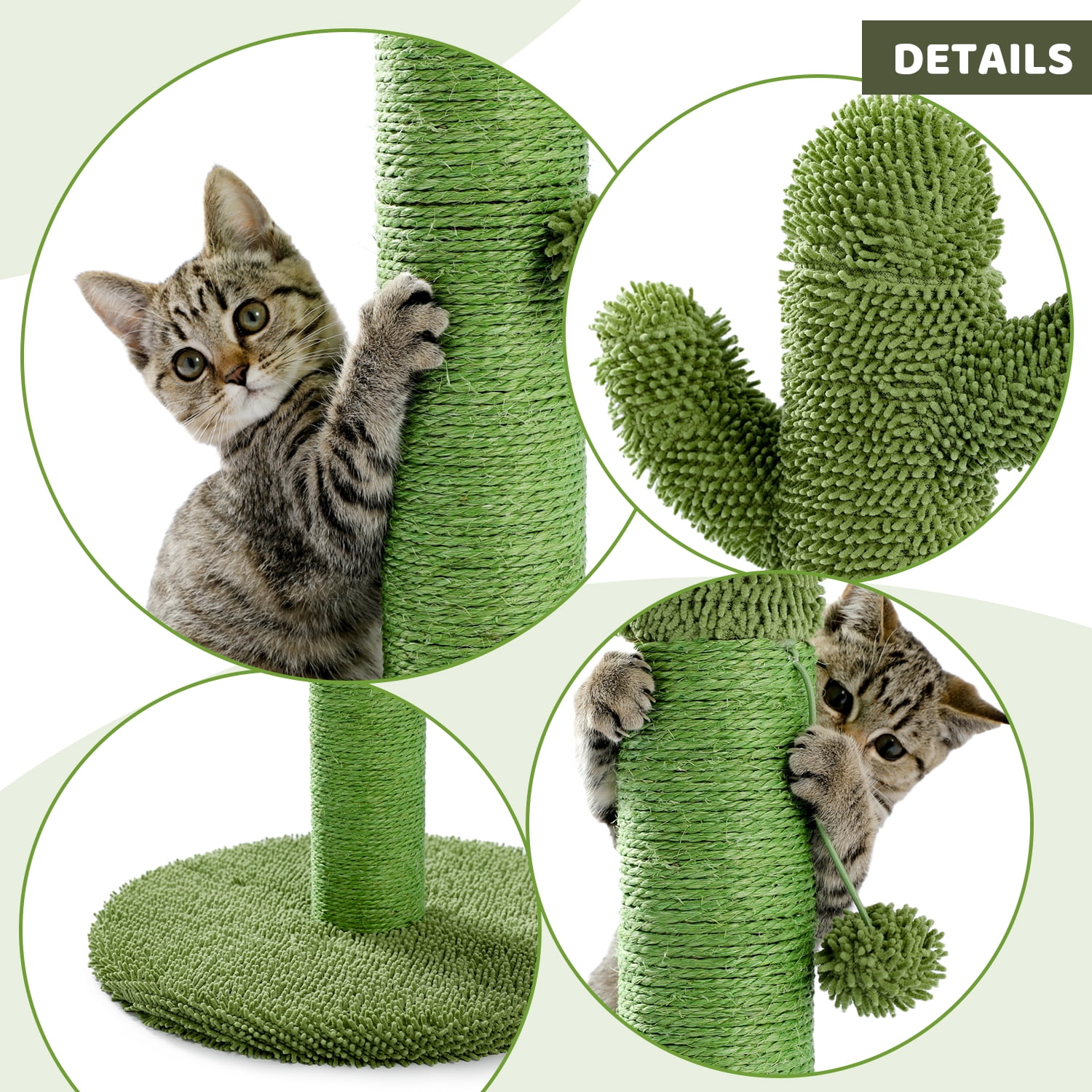 Pefilos 26" Cat Scratching Post, Cactus Cat Scratcher Post for Indoor Cats Claw Scratcher, Cat Tree Small Kitten , Green Pefilos 26" Cat Scratching Post, Cactus Cat Scratcher Post for Indoor Cats Claw Scratcher, Cat Tree Small Kitten , Green