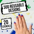 thumbnail image 4 of Custom Body Art Airbrush Nail Stencils - Design Series Set # 8 includes 20 Individual Nail Templates with 16 Designs, 4 of 6