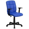 thumbnail image 1 of Pemberly Row Mid Back Quilted Office Swivel Chair with Arms in Blue, 1 of 6