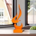 thumbnail image 3 of Estatua de llama abstracta, colección de figuras de resina, arte minimalista de pájaro en llamas. Naranja, 3 of 7