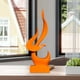 thumbnail image 3 of Escultura abstracta de llama, adorno minimalista de resina, figura artística para el hogar. Naranja, 3 of 7