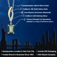 thumbnail image 2 of Gem Stone King 925 Silver and 10K Yellow Gold Green Mystic Topaz and Lab Grown Diamond Pendant Necklace for Women | 1.03 Cttw | Gemstone November Birthstone | Octagon 7X5MM | With 18 inch Chain, 2 of 6