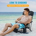 thumbnail image 4 of Honeilife Low Folding Beach Chairs for Adults, Portable Lightweight Chair with Cup Holder Mesh Back Lawn Chair with Carry Bag for Outdoor Camping Concert Travel, 2 Pack, Grey, 4 of 7