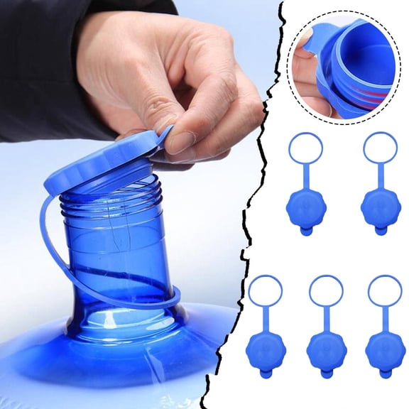3 & 5 Gallon Water Jug Cap for 55mm Standard/Screw/ Tops Water Bottle,Non-Spill & Leak Free,Reusable Water Bottle Replacement Cap (5pcs)