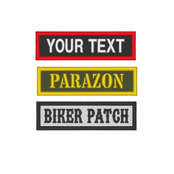 Custom Embroidered Name Tag Patch Motorcycle Biker Sew on Patches 3.5" x 1" (B)
