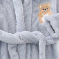 thumbnail image 4 of KPOPLK Kid's Robe Girls Bathrobe Teen Girls Hooded Pajamas Toddler Robes Dressing Gown for 2-13Yeas(18-24 Months,Grey), 4 of 6