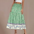 thumbnail image 2 of Akafmk Summer Womens Skirts,Maxi Skirts for Women Boho Vacation Flowy Skirts,Floral Print Elastic High Waist Tiered Skirts Loose Fitting Vacation Beach Long Skirts, 2 of 5