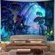thumbnail image 2 of Tapiz de pared de casa del bosque, tapiz de seta de castillo de fantasía psicodélico, manta decorativa de pared, 230 x 180cm JM, 2 of 5