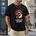 thumbnail image 4 of Chicken Daddy Exuberant Men's Cotton Short Sleeve HD Print Tee for Casual T-Shirt Crew Neck Top Black 3XL, 4 of 7