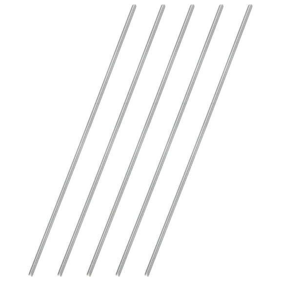 Uxcell 5Pcs Fully Threaded Rod, M2 x 0.4mm Pitch 304 Stainless Steel Right Hand Threads Studs, 100mm/4" Long Threaded Screw Rods Fasteners for Anchors Bolts Hangers Clamps U Bolts