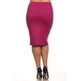 thumbnail image 3 of Moa Collection Women's Plus Size Casual Solid Pencil Midi Skirt, 3 of 4