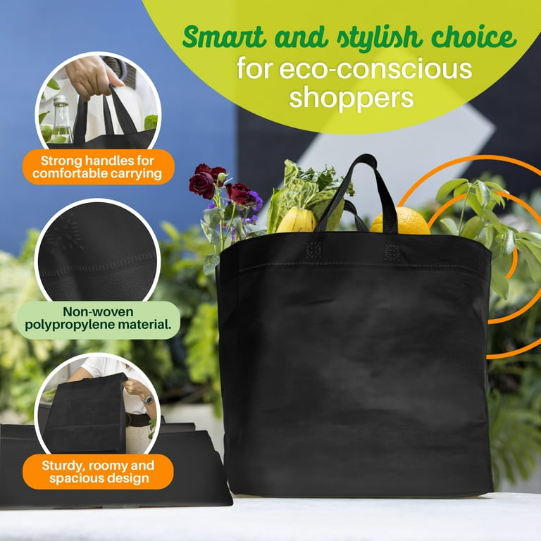 6 Pieces Extra Large Shopping Bag Reusable Grocery Bags with Handles  Colorful Woven Plastic Shopping Bag Waterproof Lightweight Tote Bags  Carrier Bag