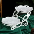 thumbnail image 3 of 2 Tiers Cake Stand, Decoration Snack Display Tray Removable Ornaments Display Rack Cupcake Stand for Restaurant Wedding Party Banquet Round, 3 of 7