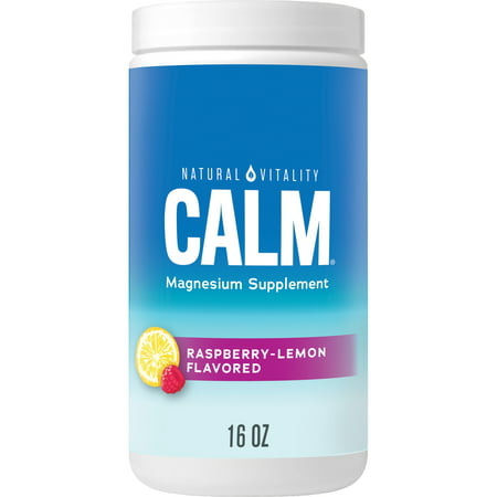 Natural Vitality CALM Magnesium Powder Supplement for Stress Relief, Raspberry Lemon, 16 Ounces