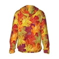 thumbnail image 3 of Kll Autumn Leaves Print Men'S Women’s Upf 50+ Sun Protection Outdoor Hoodie Jacket Long Sleeve Fishing Hiking Performance Shirt- Small, 3 of 8