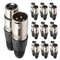 thumbnail image 2 of 10 pares XLR 3 pines hembra MIC Jack Plug Audio Micrófono Cable Conector Negro, 2 of 8