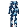 thumbnail image 5 of Women's Halloween Pajama Set Long Sleeve Pullover Top and Pants Pumpkin Ghost Print 2-Piece Sleepwear, 5 of 5