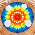 thumbnail image 2 of Tie Dye Heart Accent Mandala Pattern Round Fitted Tablecloth with Elastic Edge,Dining Table Cover Waterproof,Outdoor Round Tablecloth for Camping,Dining,Indoor and Outdoor, 2 of 7