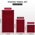 thumbnail image 2 of Utopia Towels 8 Piece Luxury Towel Set, 2 Bath, 2 Hand, and 4 Wash Cloths, 600 GSM Ring Spun Cotton, Highly Absorbent Viscose Stripe Towels, Ideal for Everyday use, Red, 2 of 8