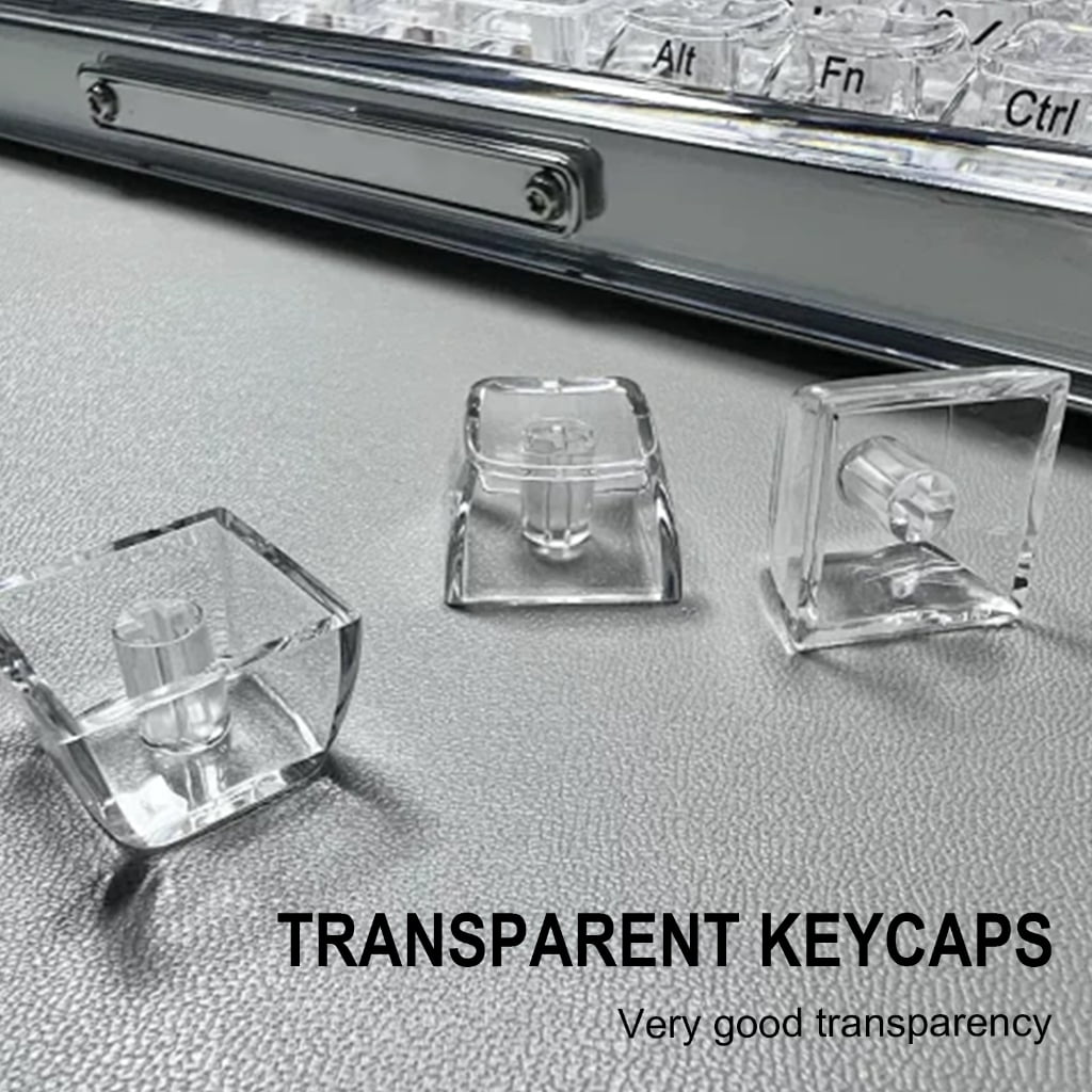 Crystal Transparent PC Keycaps CBSA 132 Keys for MX Switcher Mechanical Keyboard