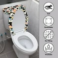 thumbnail image 3 of FORUDESIGNS Flower Cow Print 2 Pcs Toilet Lid Covers Set, Machine Washable Seat Covers, Bathroom Stretch Adjustable Toilet Lid Seat Protector Cover with Elastic Bottom, 3 of 8