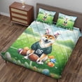 thumbnail image 3 of Happy Easter Hello Spring Shiba Inu Playing Football Quilt Bedding Set Shibas Dog Lovers Gifts Idea 1 Blanket Bed Cover 2 Pillowcases - 13003, 3 of 5