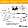 thumbnail image 3 of Beaquicy Dryer Heating Element 279838 with 279816 Thermal Fuse Kit for Whirlpool, 3 of 6