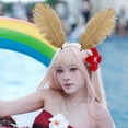 thumbnail image 3 of Hsqqdc Feather Khaki Moth Antenna Headband Butterfly Wing Hair Hoop, 1 Piece, 3 of 7